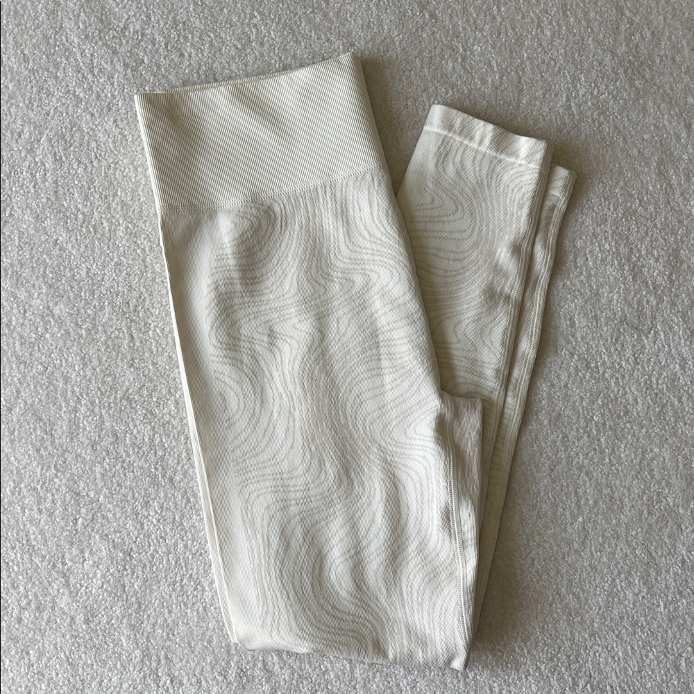 Zella Seamless Jacquard Base Layer Ivory Legging - Picture 5 of 8
